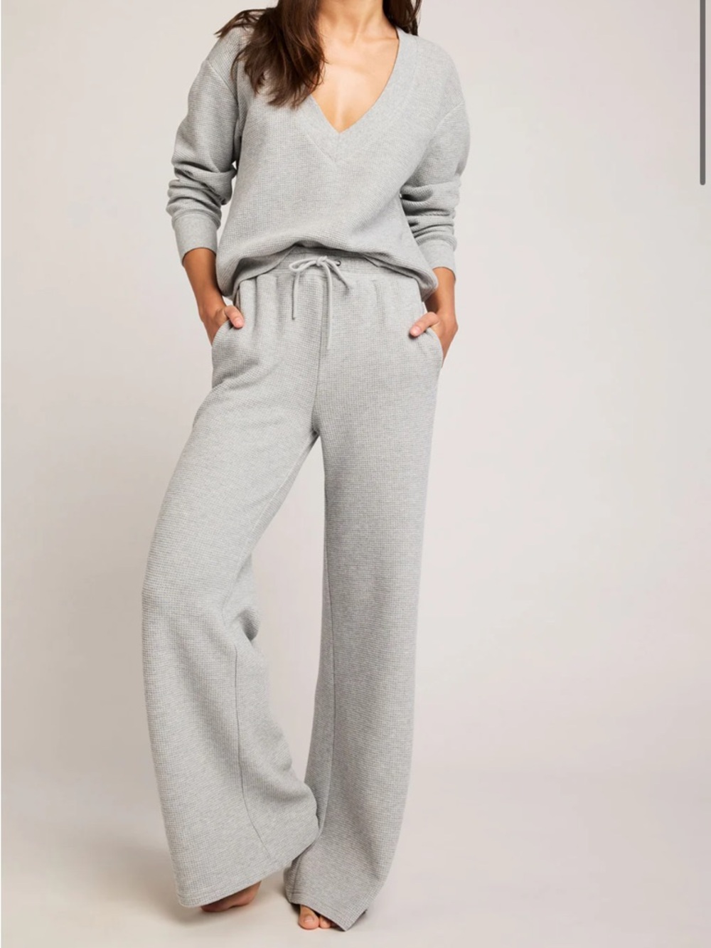Negative Underwear Waffle Knit Lounge Set in Light Gray - Picture 12 of 13